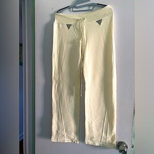 BLUMARINE DRAWSTRING VINTAGE WOOL/COTTON PANTS WITH RHINESTONE , SIZE 4, I40 D34